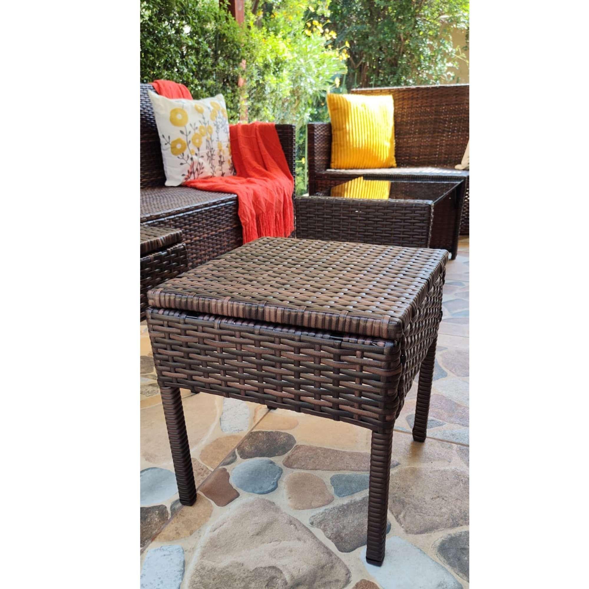 Taburete para terraza cojín impermeable Beige PACK X2-3