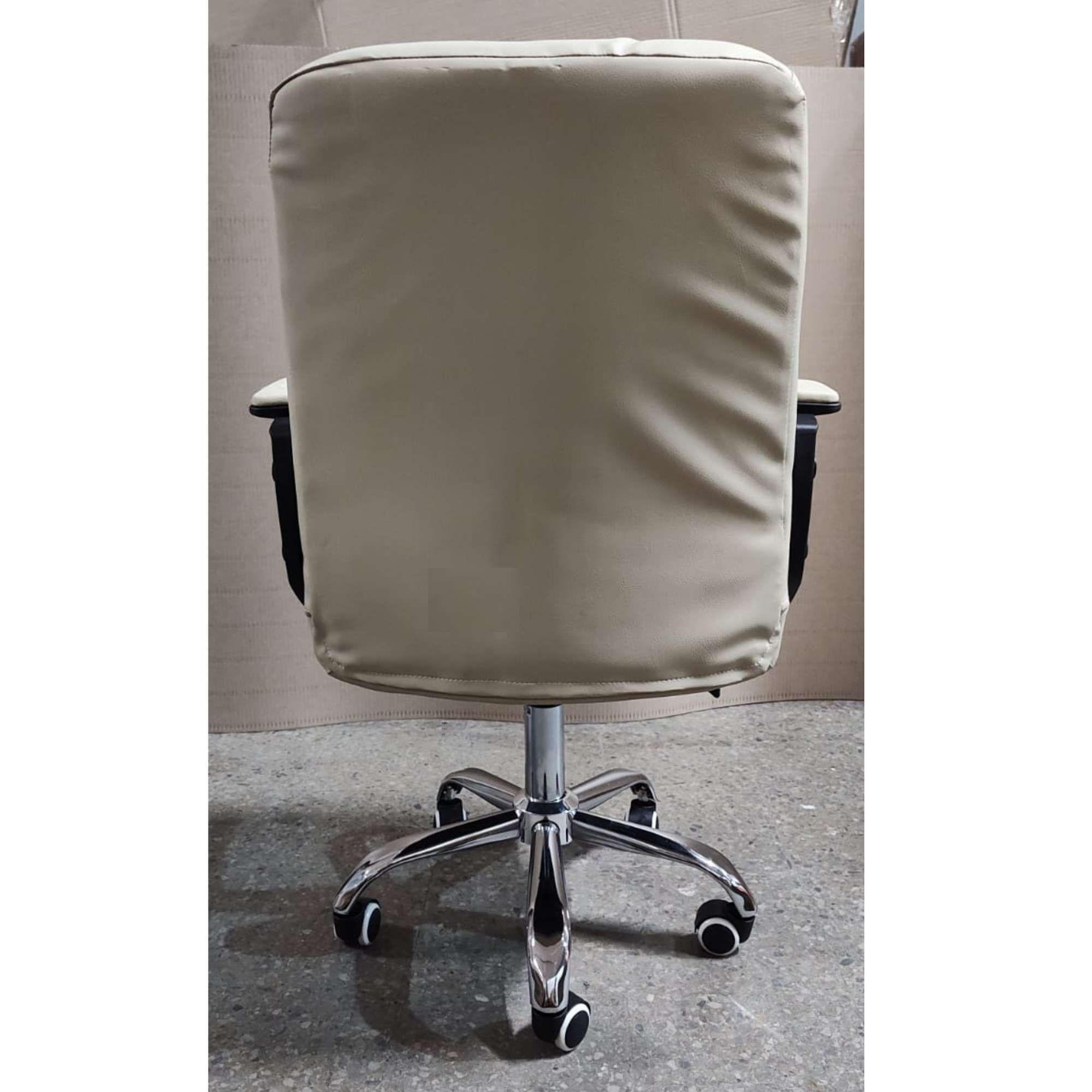 Silla de escritorio ecocuero acolchado Marfil-5