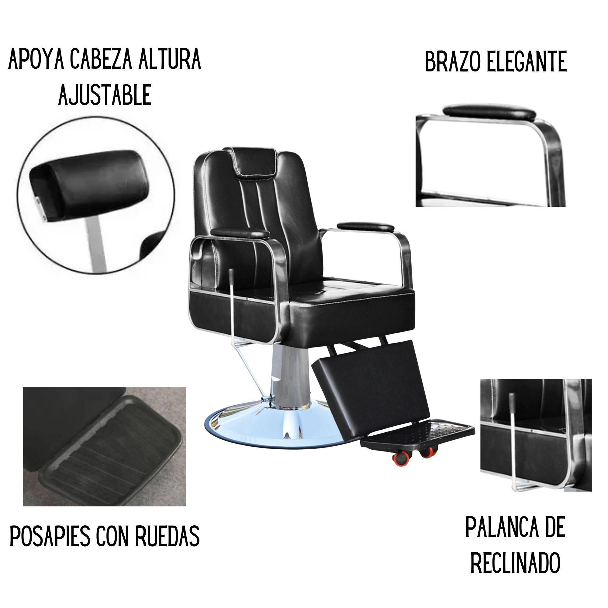 Silla de Peluquería Barberia Reclinable Luna-1