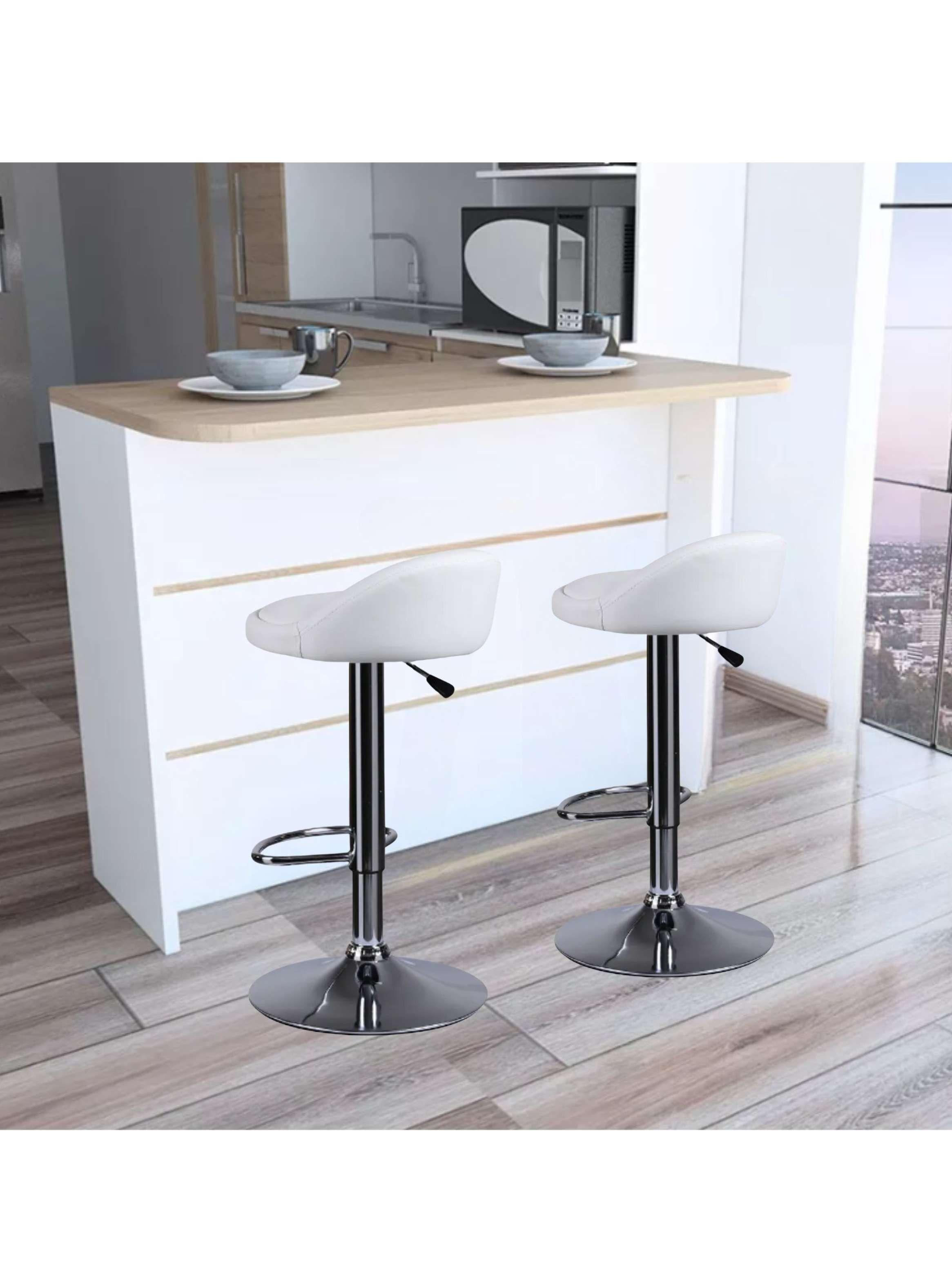 Piso Bar taburete PARIS Blanco Crudo PACK X2-1