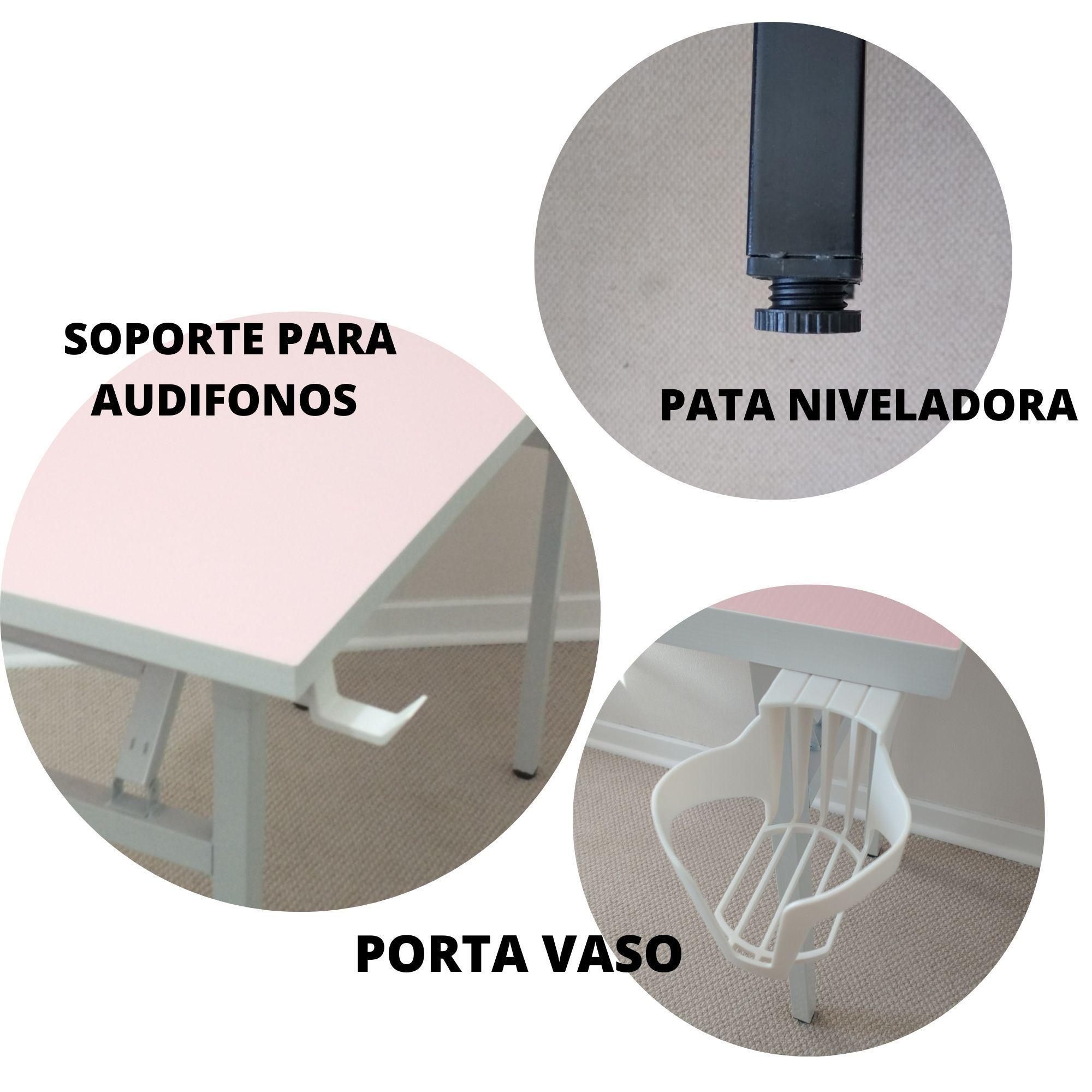 Escritorio Gamer plegable ROSA 130 CM con luz LED-3