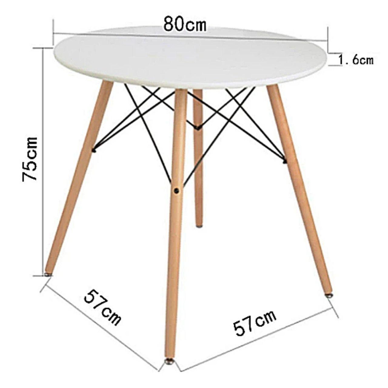 Juego De Comedor Redondo 4 sillas 80 cm Blanco y Elegant Gris-5