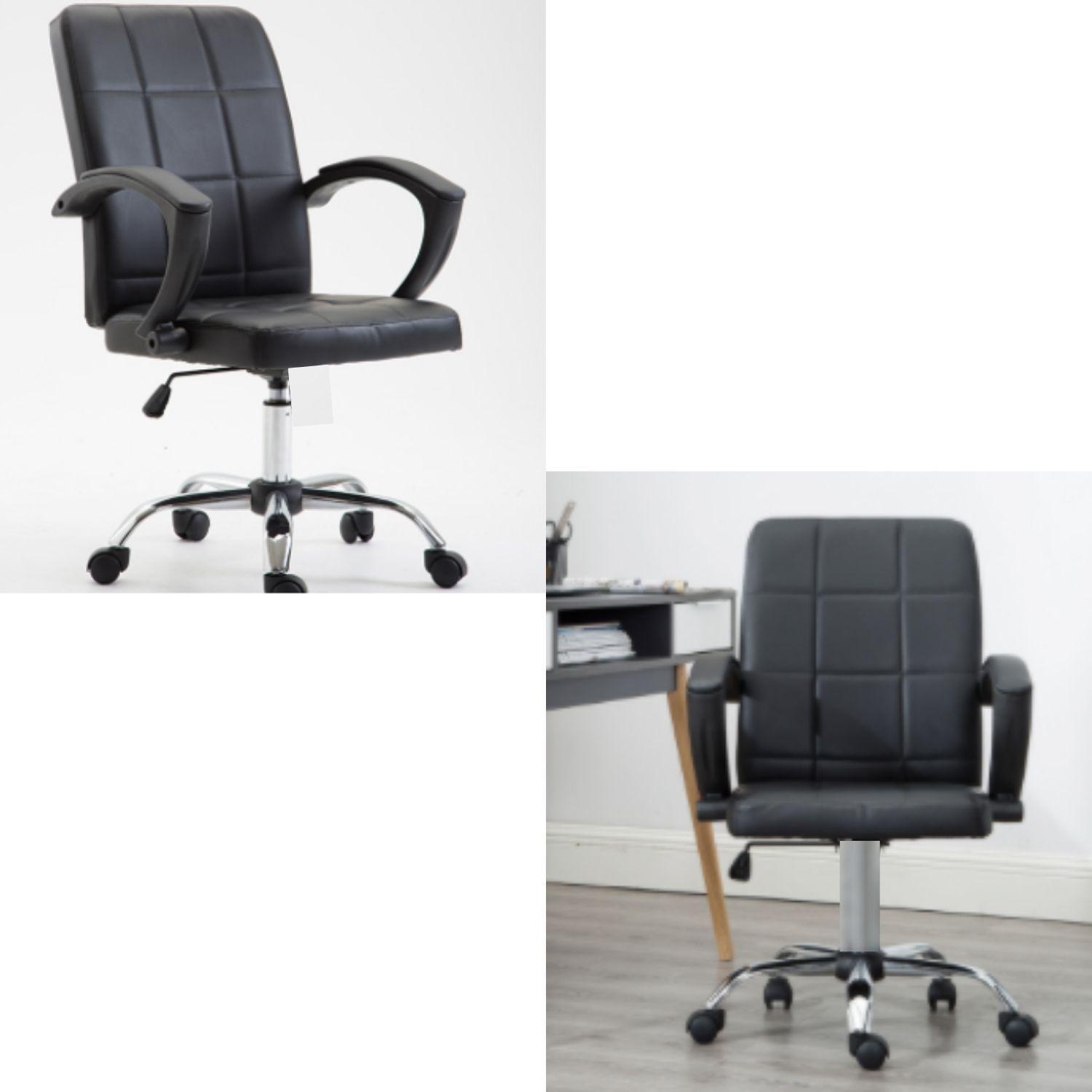 Silla de escritorio ecocuero negra-4