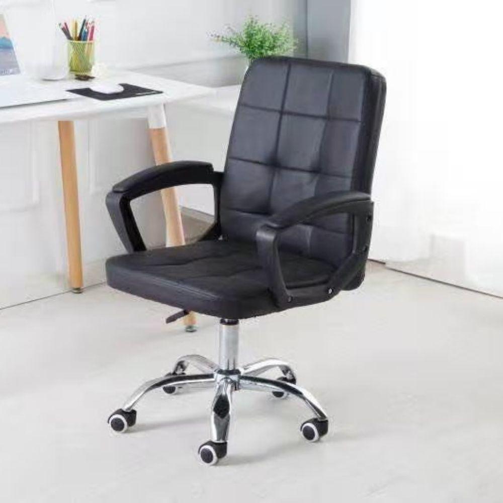 Silla de escritorio ecocuero negra-0