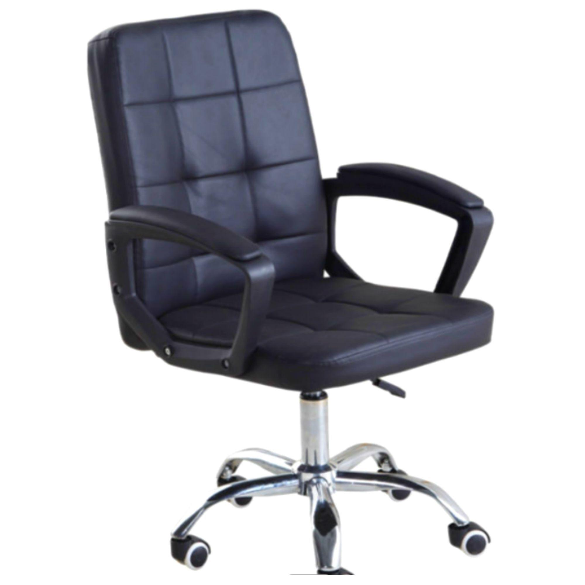 Silla de escritorio ecocuero negra-1