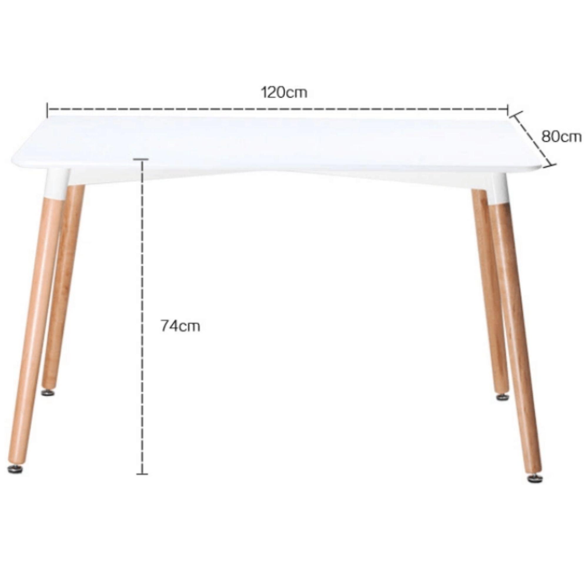 Mesa de comedor Eames rectangular BLANCA 120 cm-1