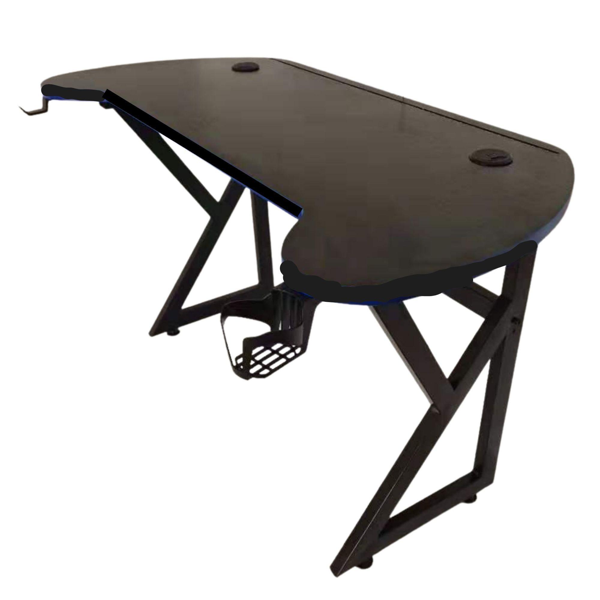 Escritorio Gamer U con luz LED Negro-5