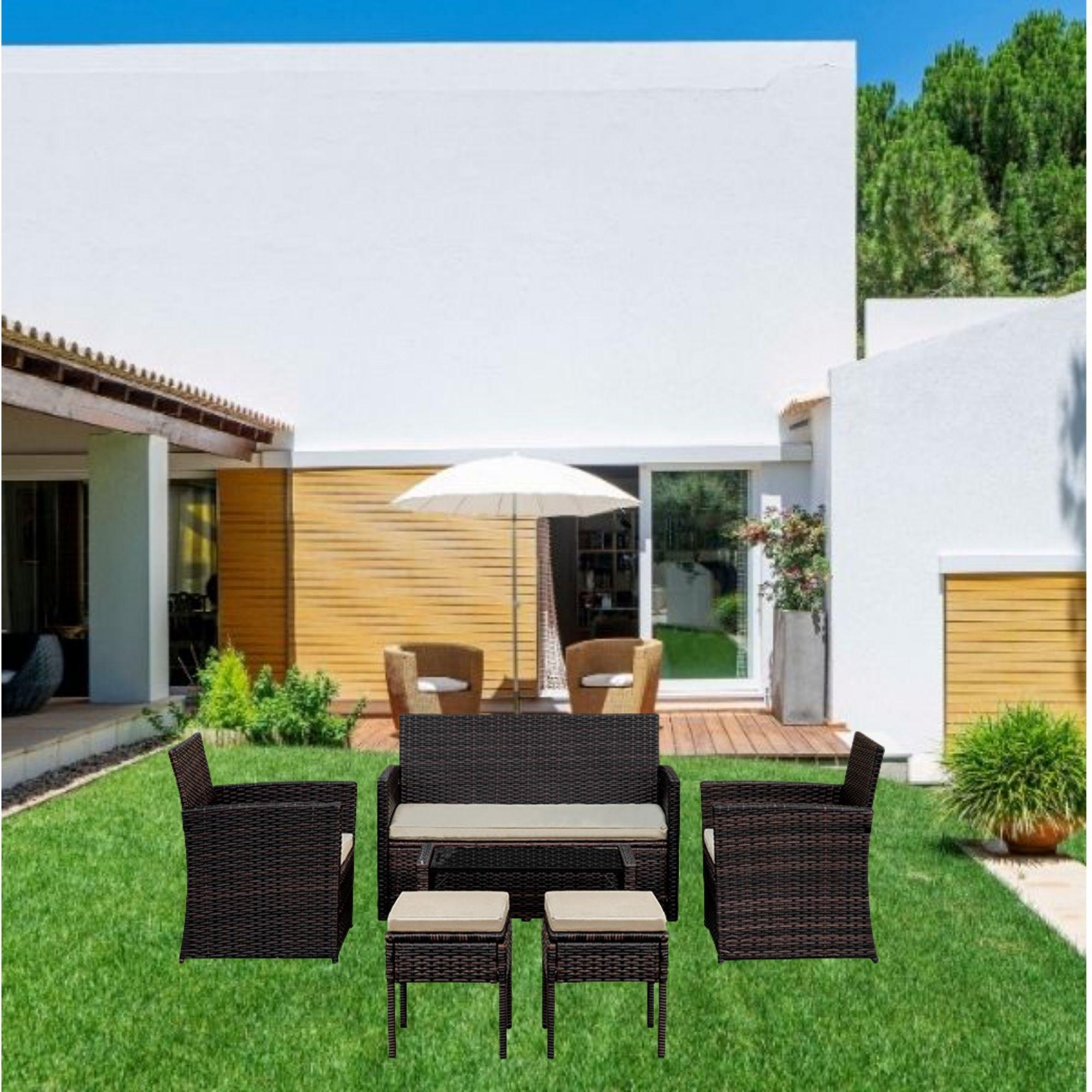 Juego de living Terraza Dubai Beige 6 Personas-3