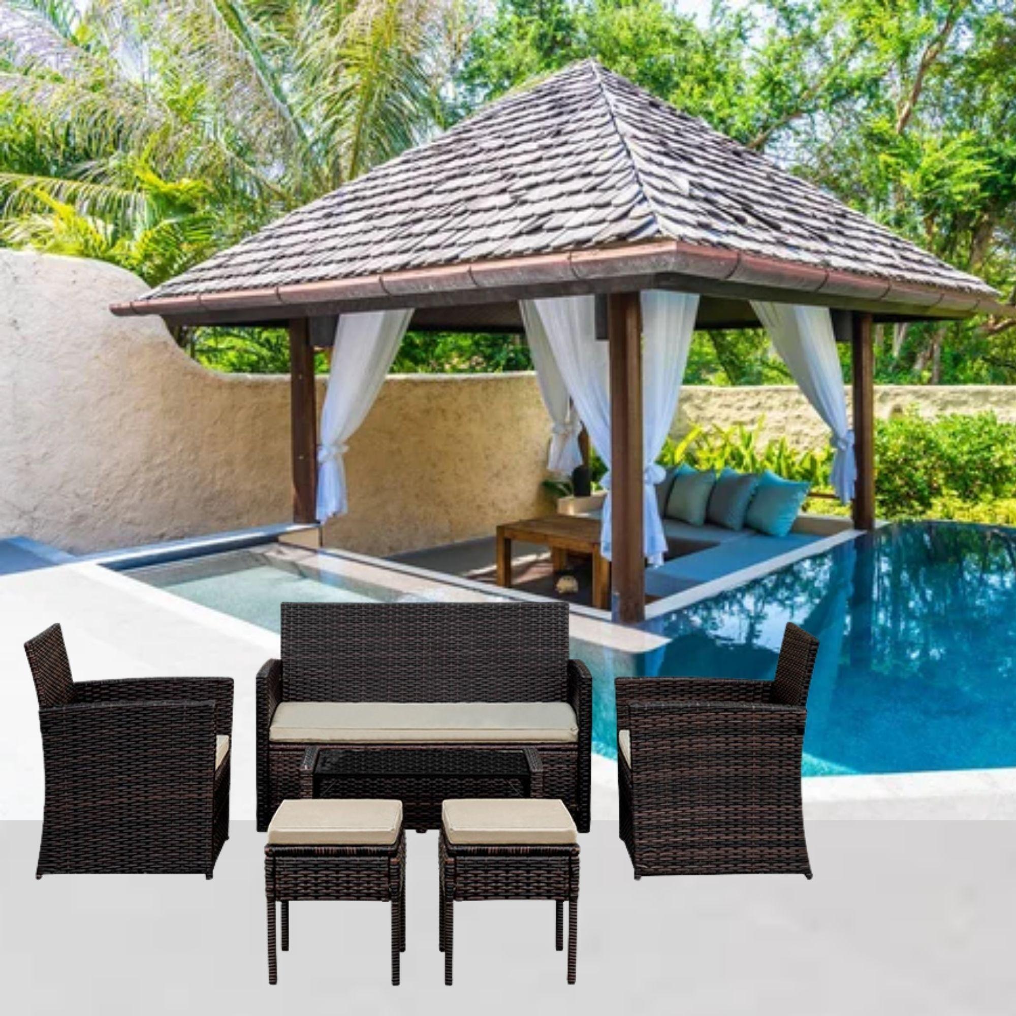 Juego de living Terraza Dubai Beige 6 Personas-0