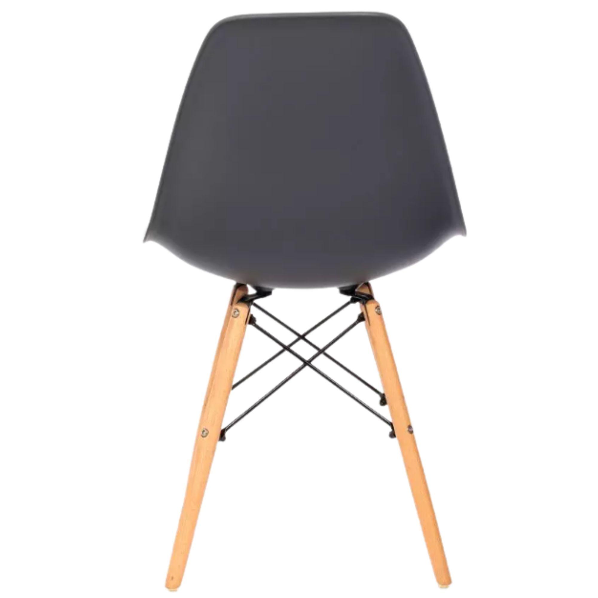 Juego De Comedor eames Redondo 4 sillas Blanco y Gris Oscuro 80 cm-7
