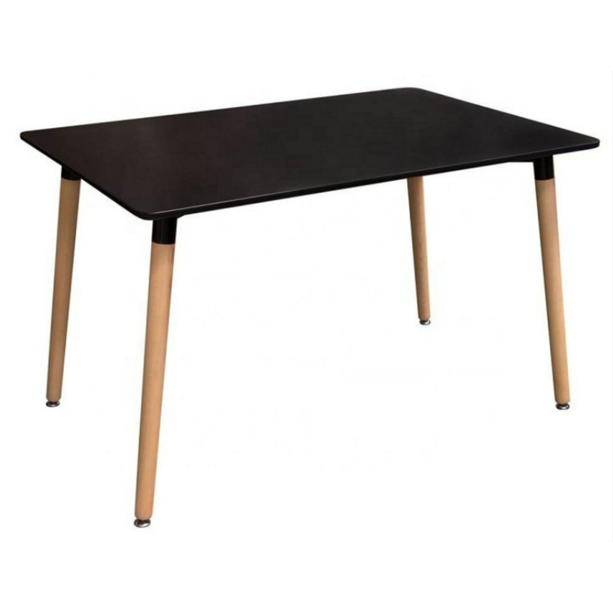 Mesa de comedor Eames rectangular NEGRA 120cm-5