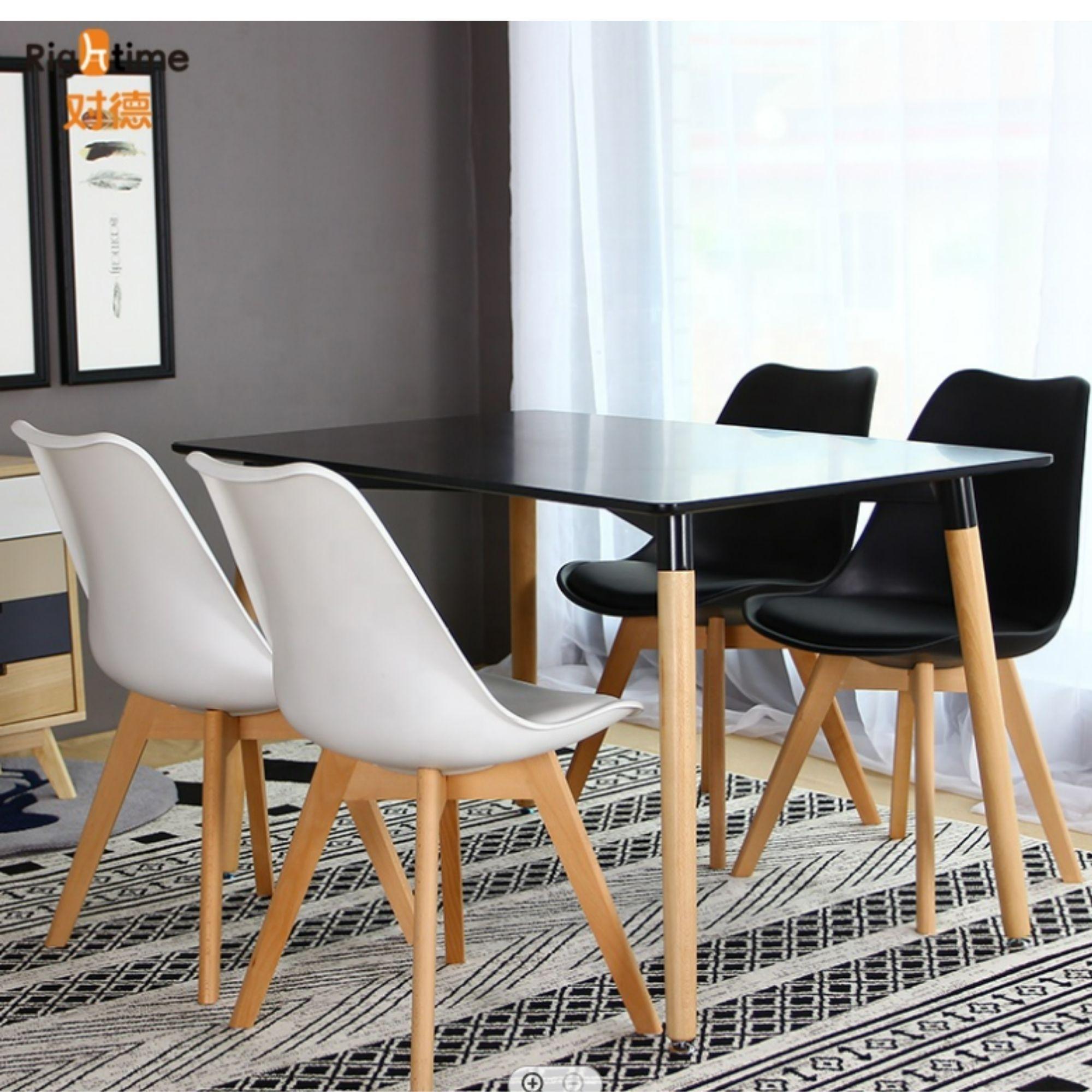 Mesa de comedor Eames rectangular NEGRA 120cm-4
