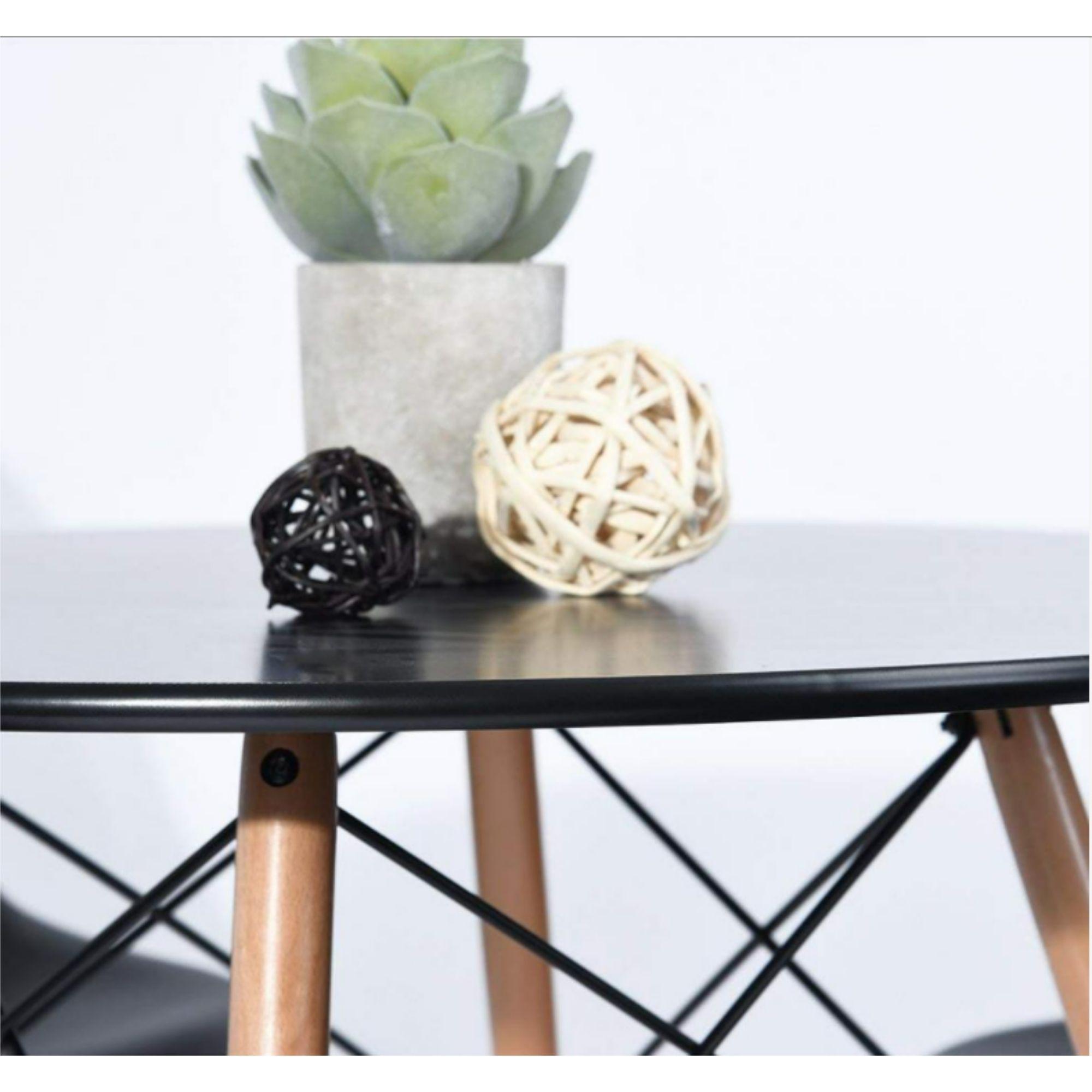 Mesa de comedor eames negra redonda 80 cm diámetro-2