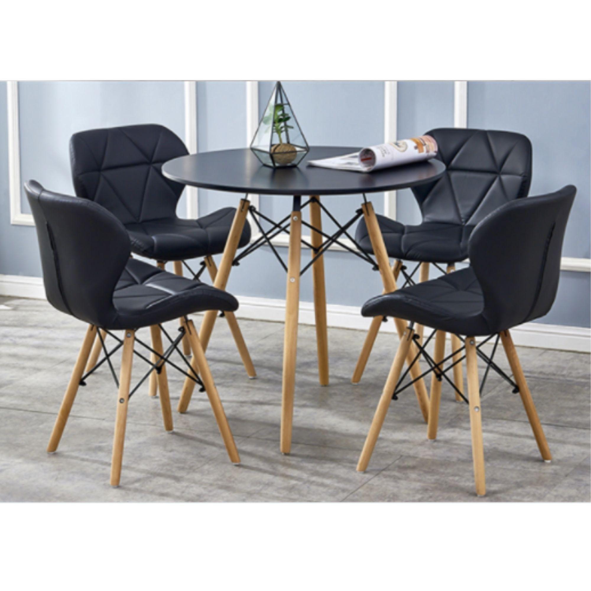 Mesa de comedor eames negra redonda 80 cm diámetro-4
