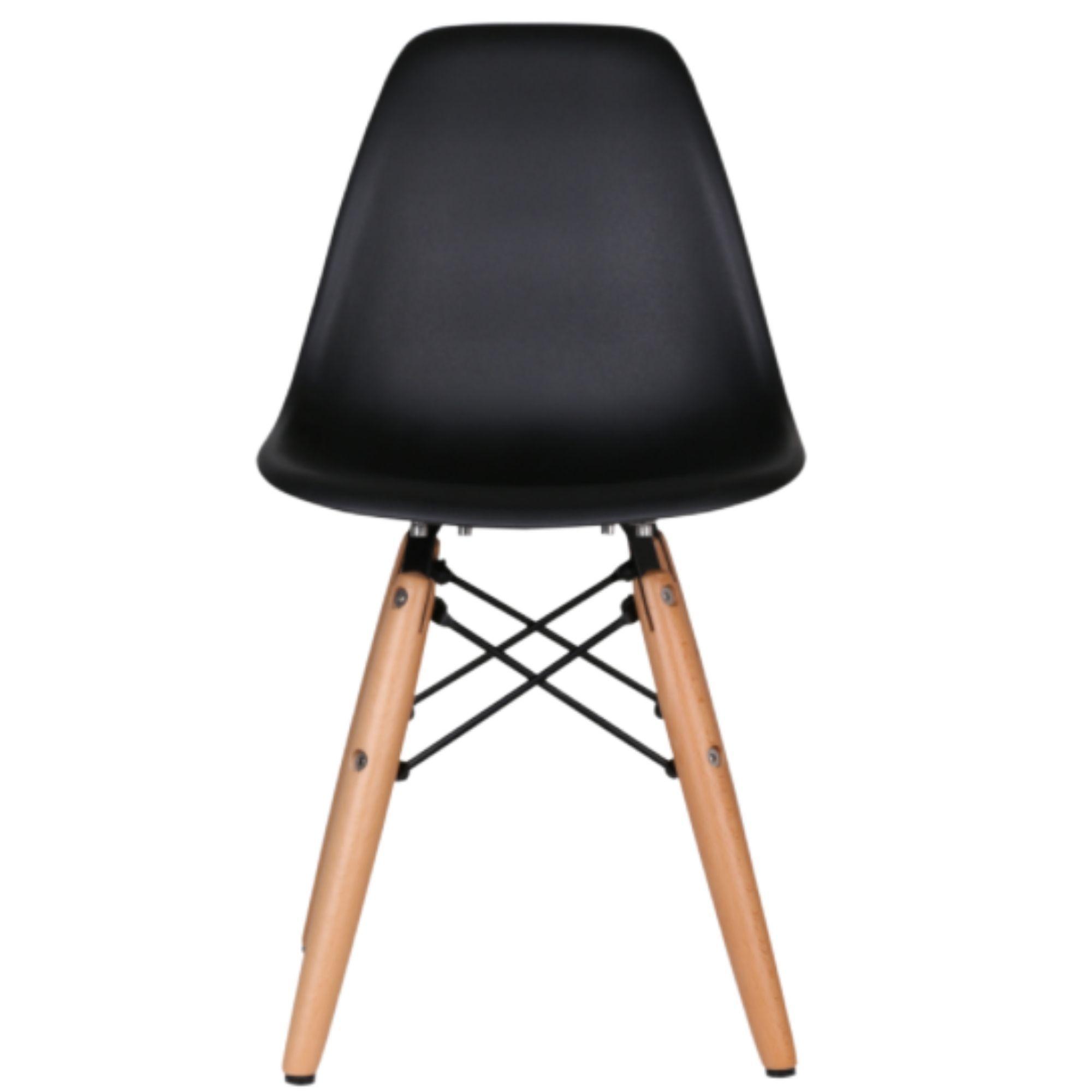 Juego De Comedor eames Redondo 4 sillas Blanco-Negro 80 cm-2