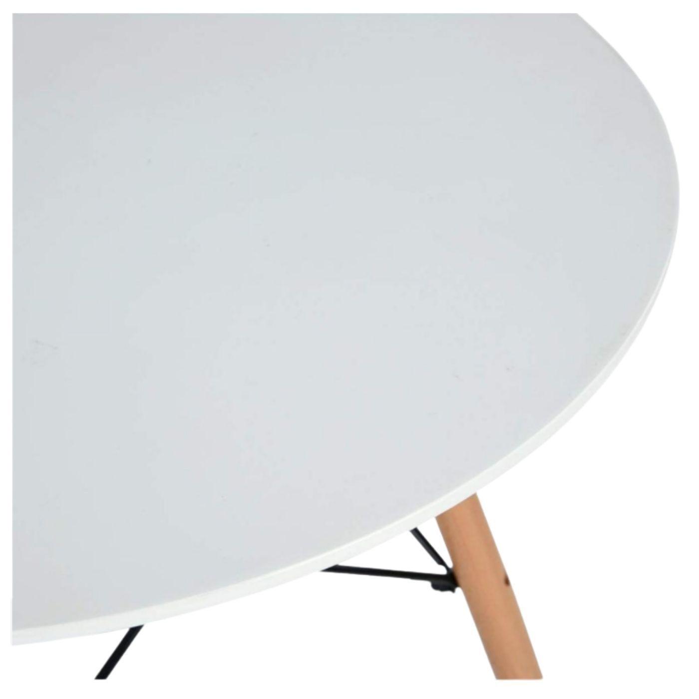 Juego De Comedor eames Redondo 4 sillas Blanco-Negro 80 cm-4