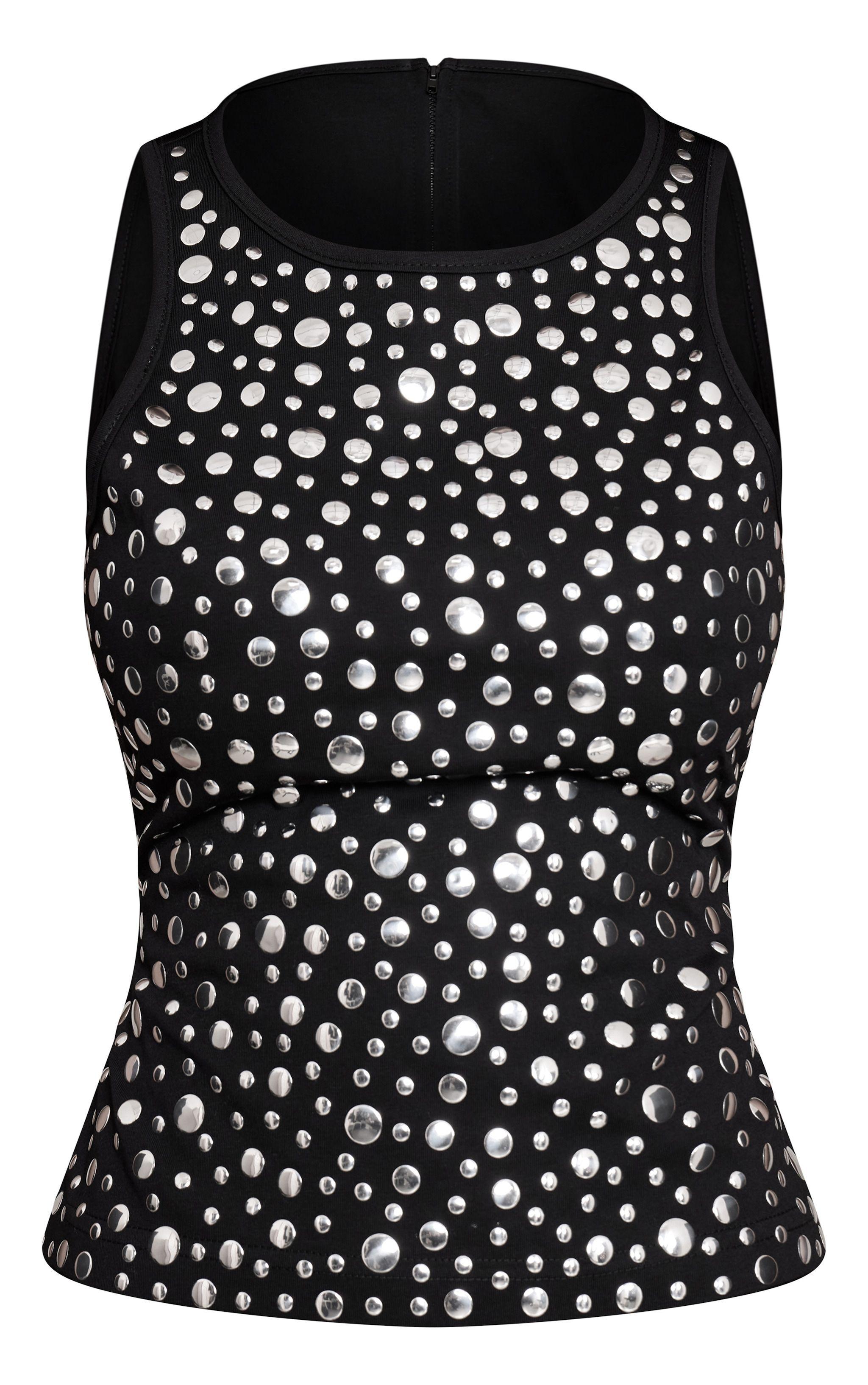 Top Negro Tachas Metálicas-4