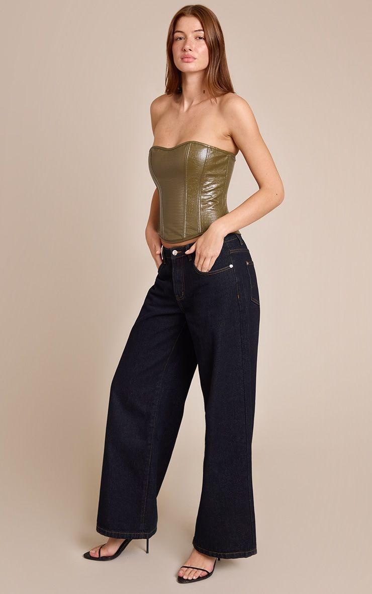 Corset Bandeau Cuero Oliva-2