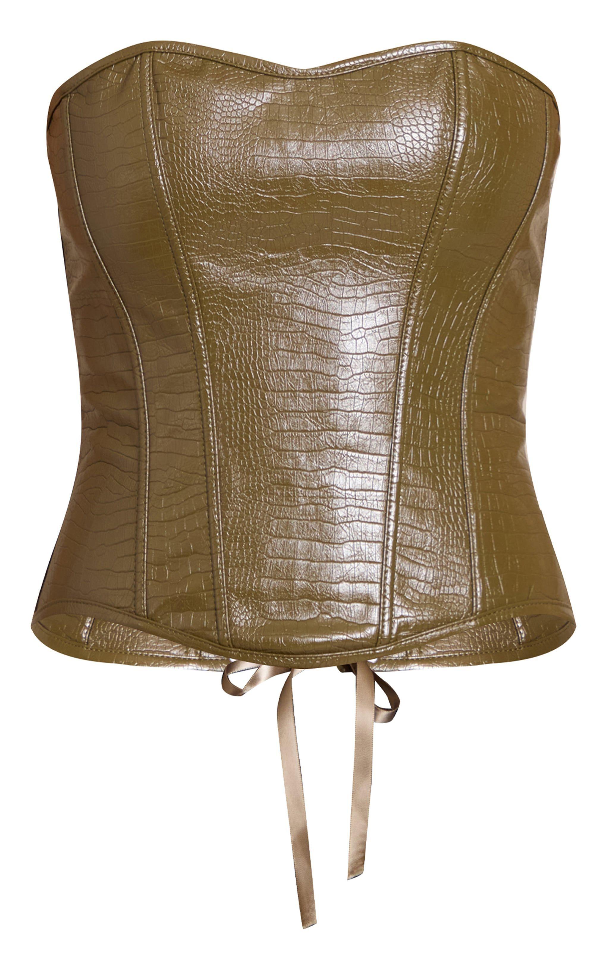 Corset Bandeau Cuero Oliva-4