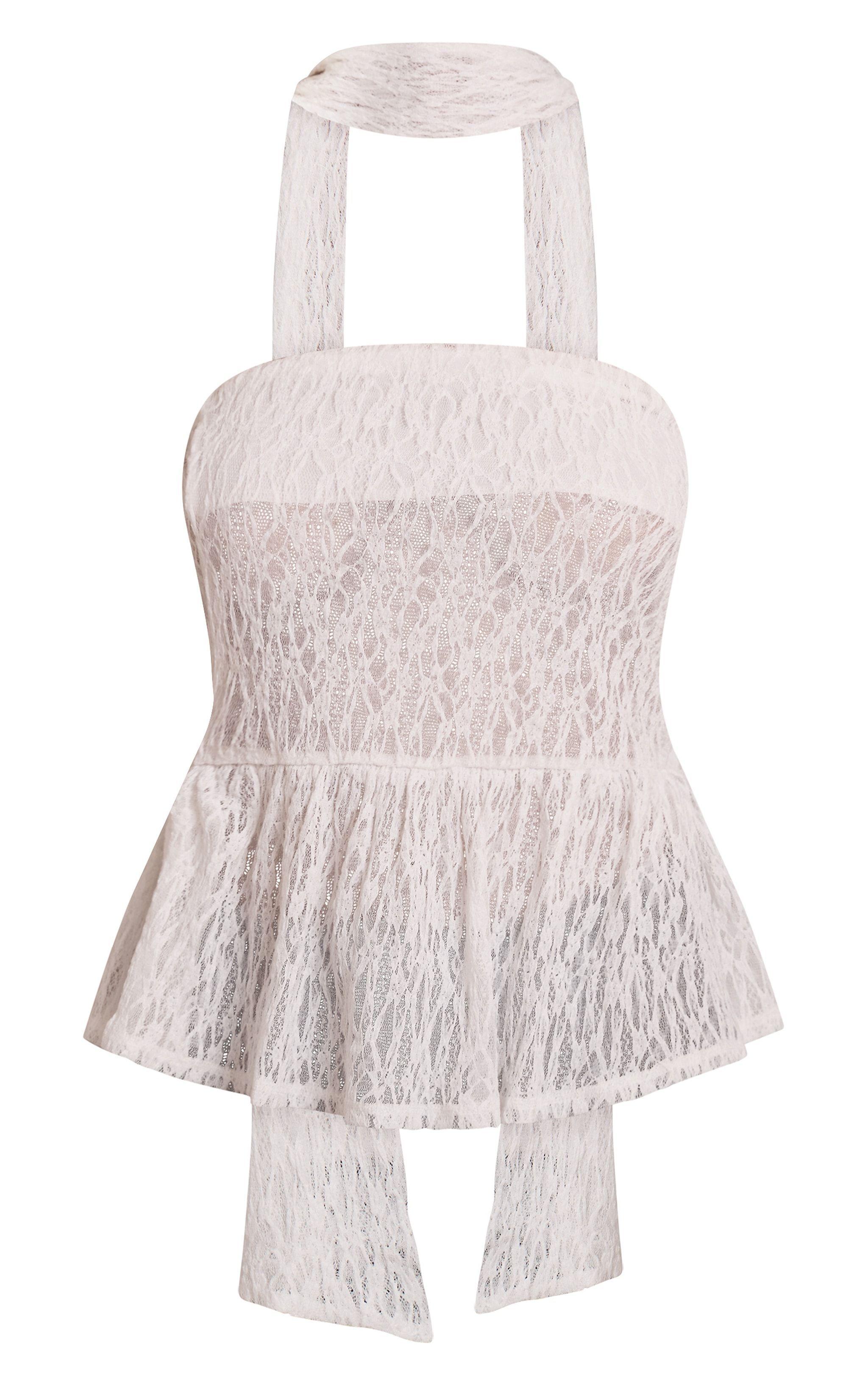 Top Cami Encaje Crema-5