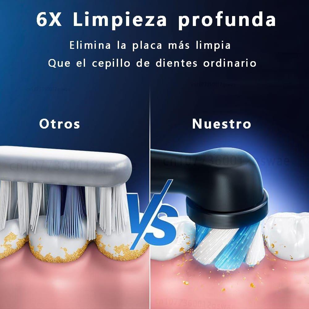 Cepillo Dental Eléctrico Blanco Recargable Con 4 Cabezales-2