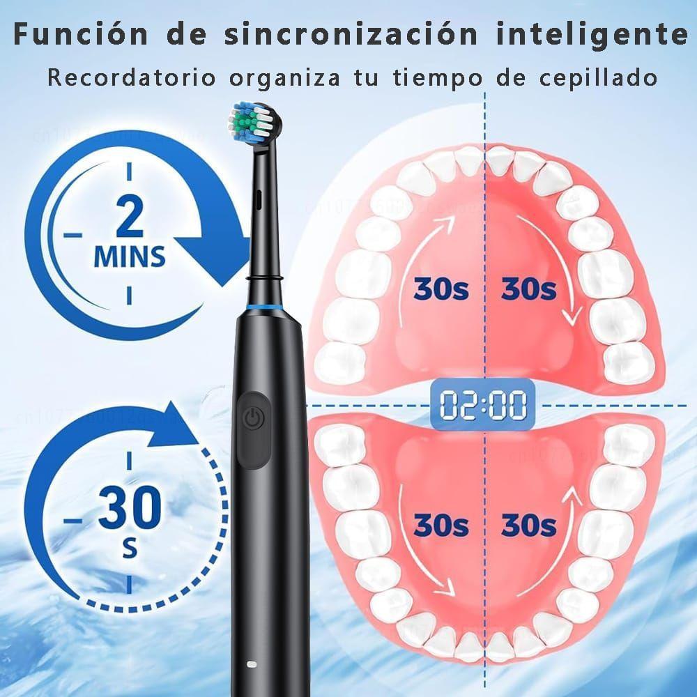 Cepillo Dental Eléctrico Blanco Recargable Con 4 Cabezales-3