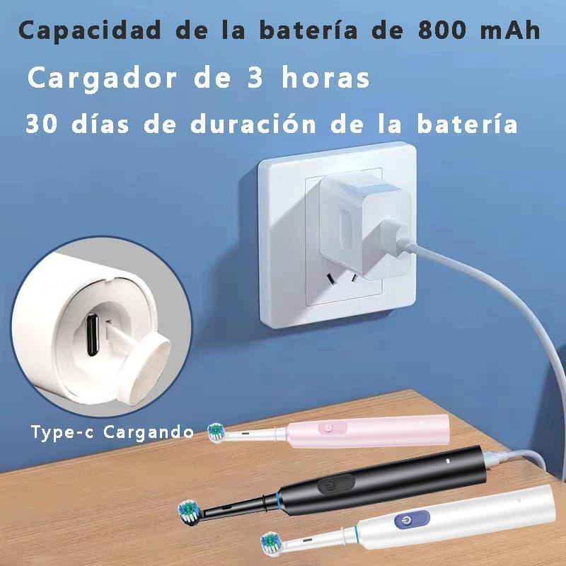 Cepillo Dental Eléctrico Blanco Recargable Con 4 Cabezales-7