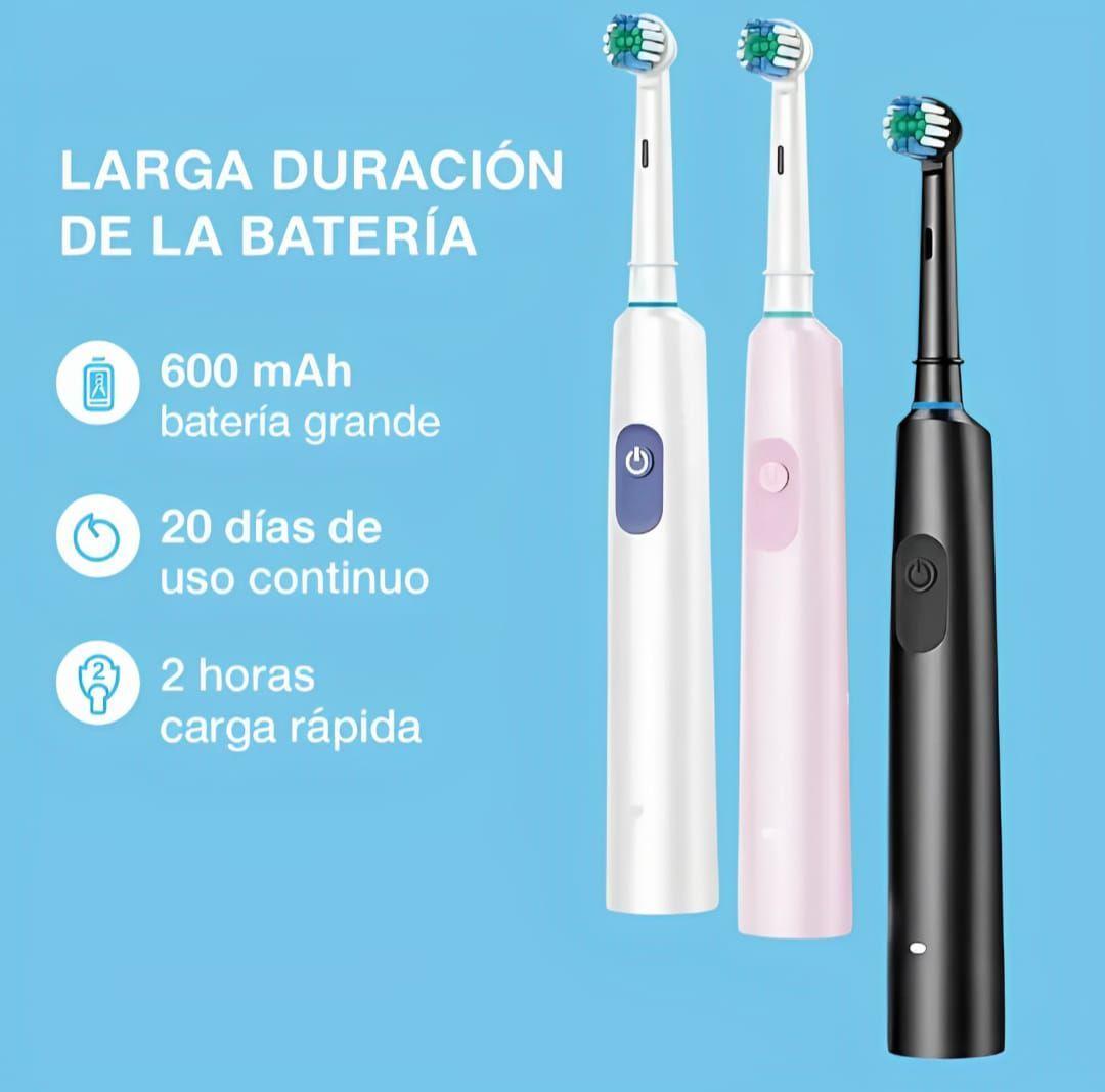 Cepillo Dental Eléctrico Blanco Recargable Con 4 Cabezales-2