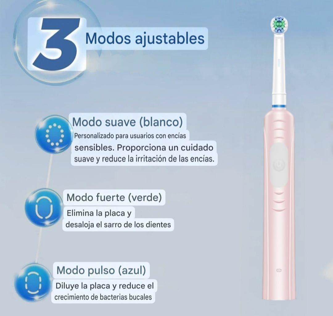Cepillo De Dientes Eléctrico Recargable Usb Con 4 Cabezales-2