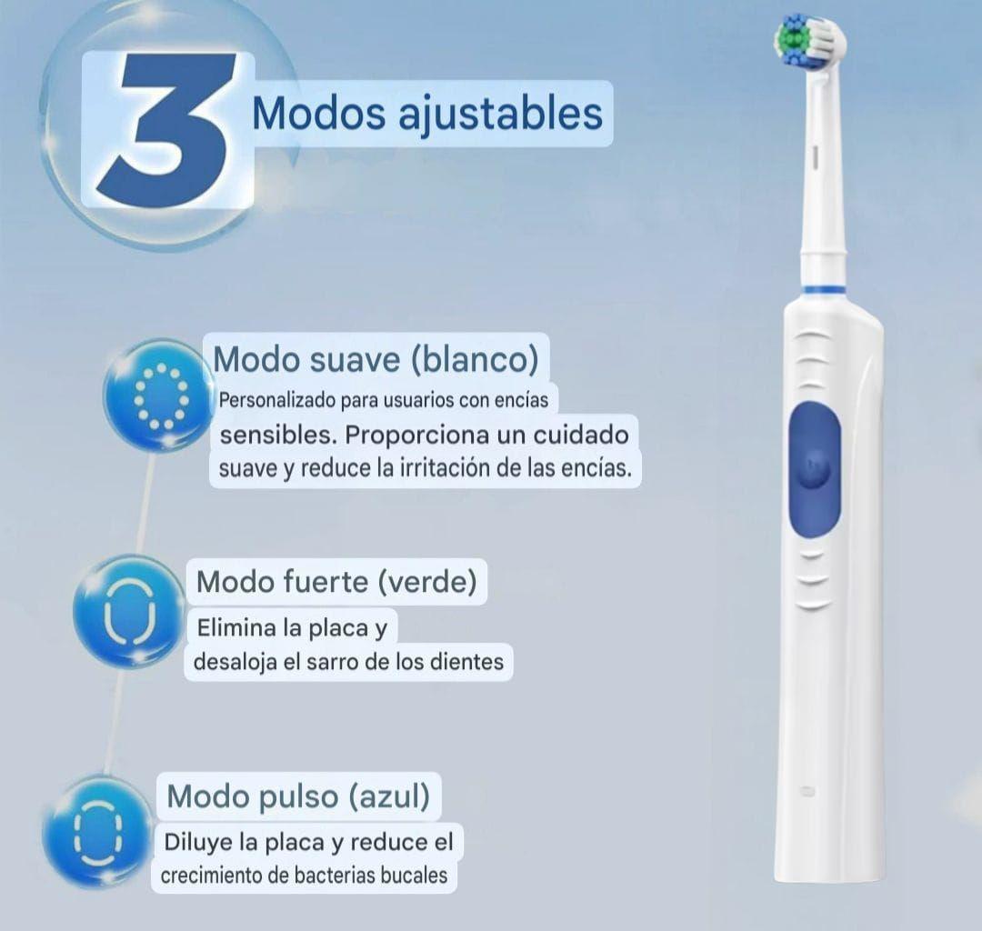 Cepillo De Dientes Blanco Recargable Con 4 Cabezales-2