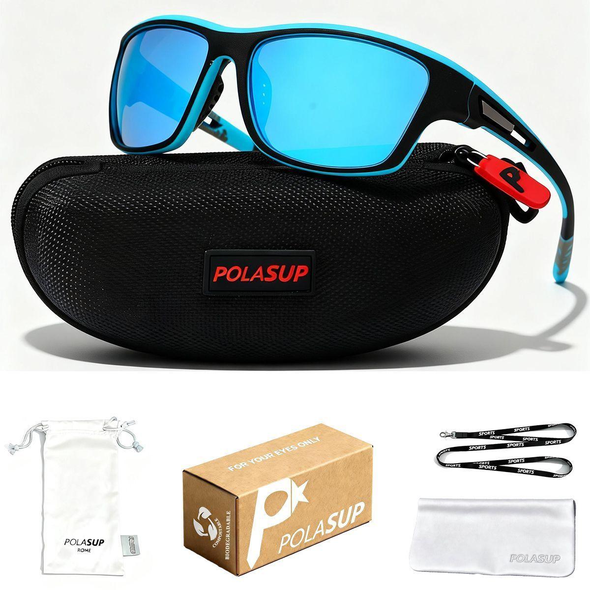 Polasup gafas lentes sol polarizadas adecuadas para trabajar hacer senderismo correr practicar uv400-0