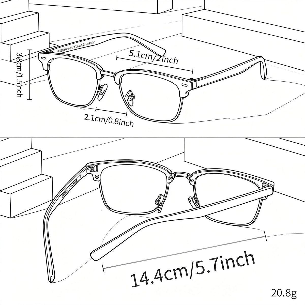 POLASUP LENTES Gafas de sol cl sicas elegantes retro de media montura de metal con protecci n UV400-3