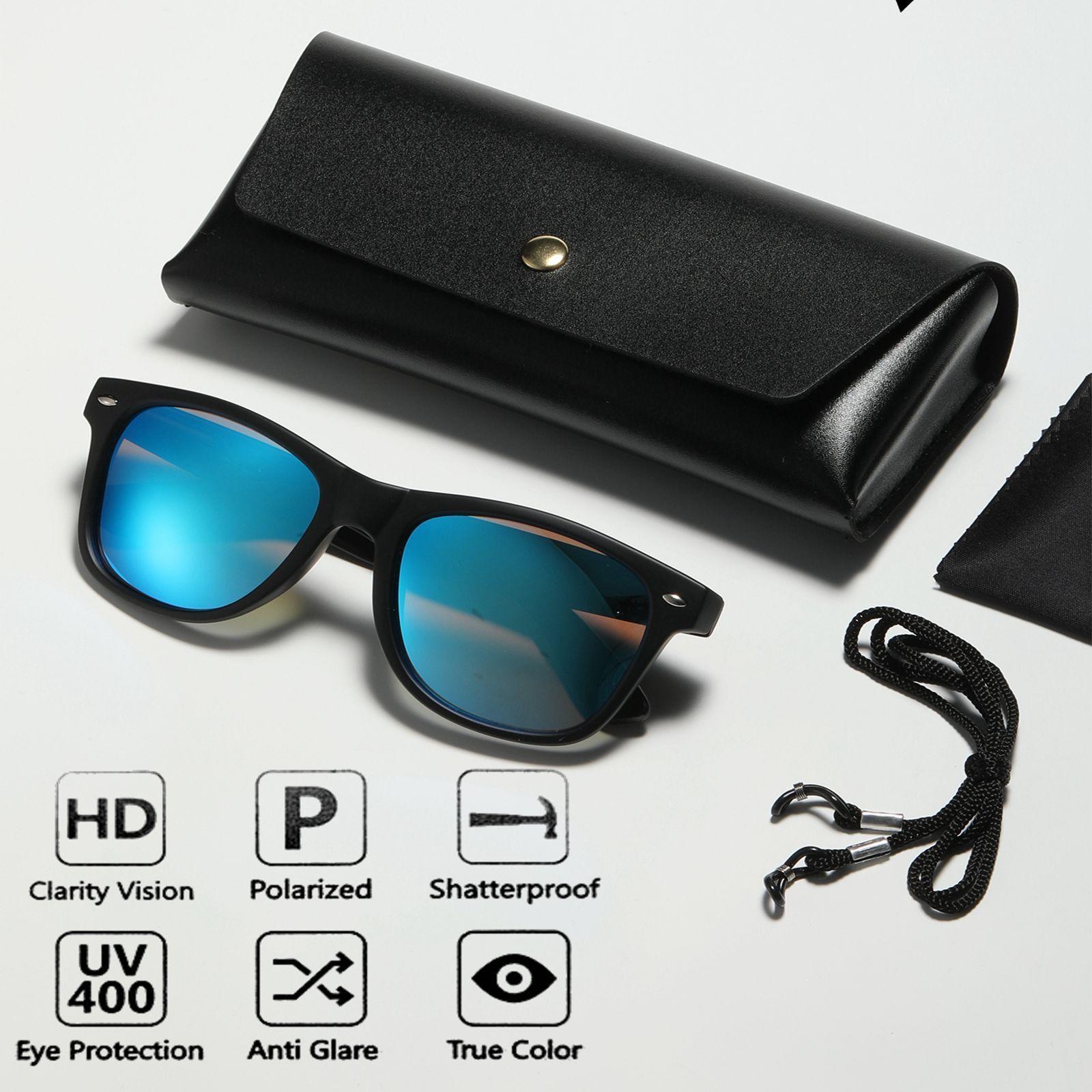 Polasup gafas de sol cl sicas y elegantes con lentes azules se adaptan a todos-2