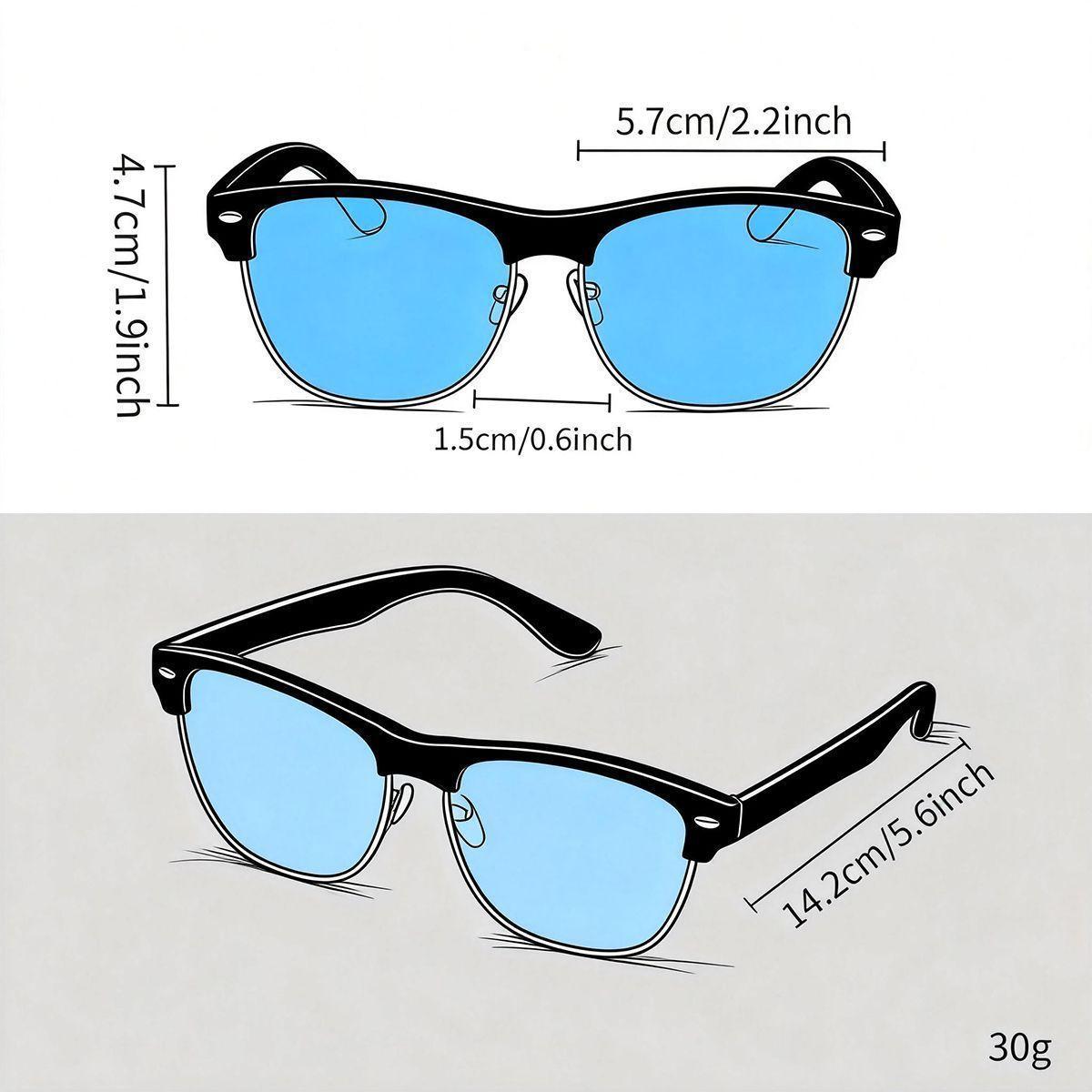 POLASUP LENTES Gafas de sol polarizadas cl sicas elegantes y casuales de media montura de metal-4