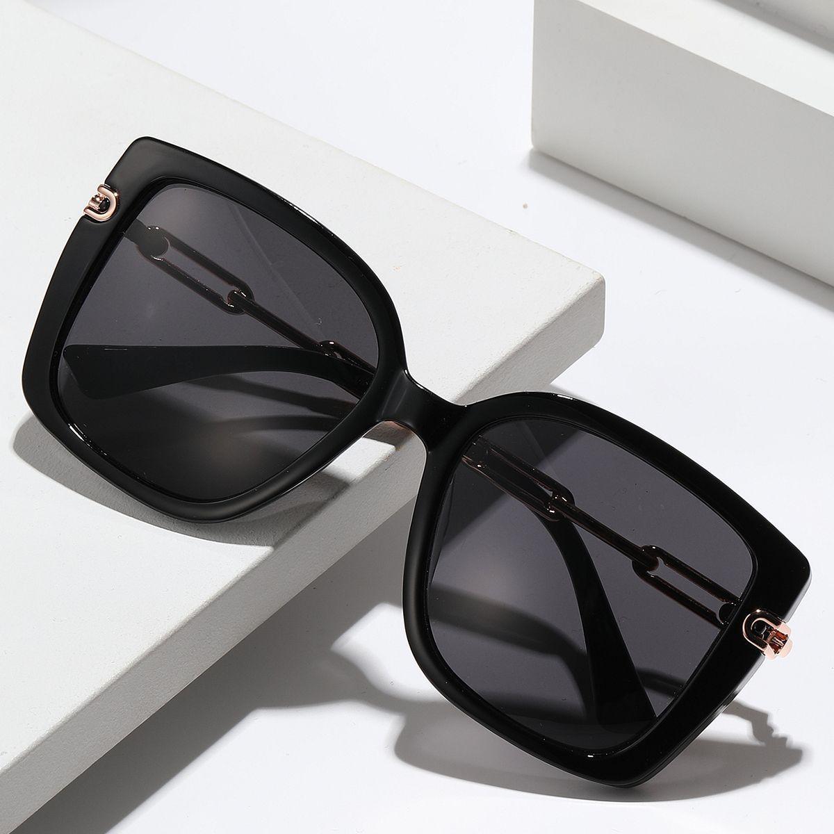 Polasup mujer gafas lentes de sol elegantes con accesorios metalicos UV400-3