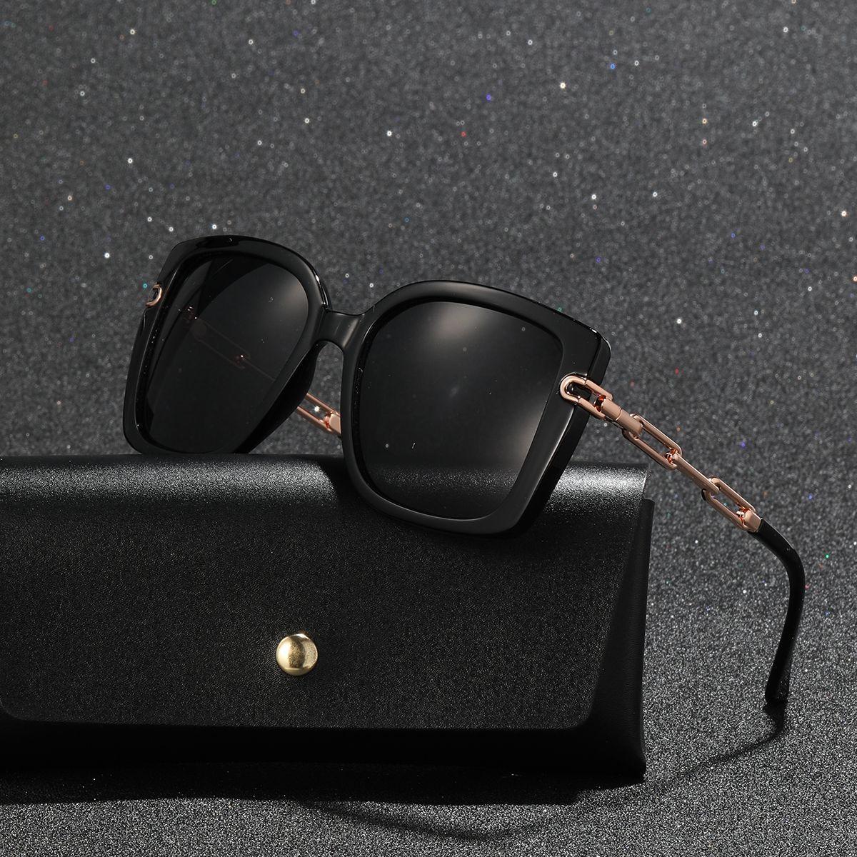 Polasup mujer gafas lentes de sol elegantes con accesorios metalicos UV400-4