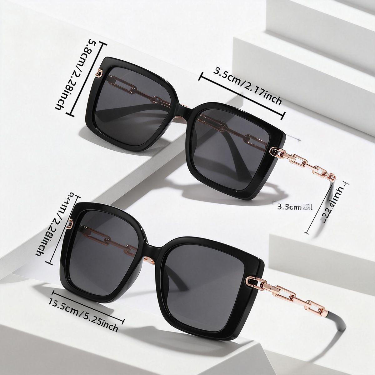 Polasup mujer gafas lentes de sol elegantes con accesorios metalicos UV400-5