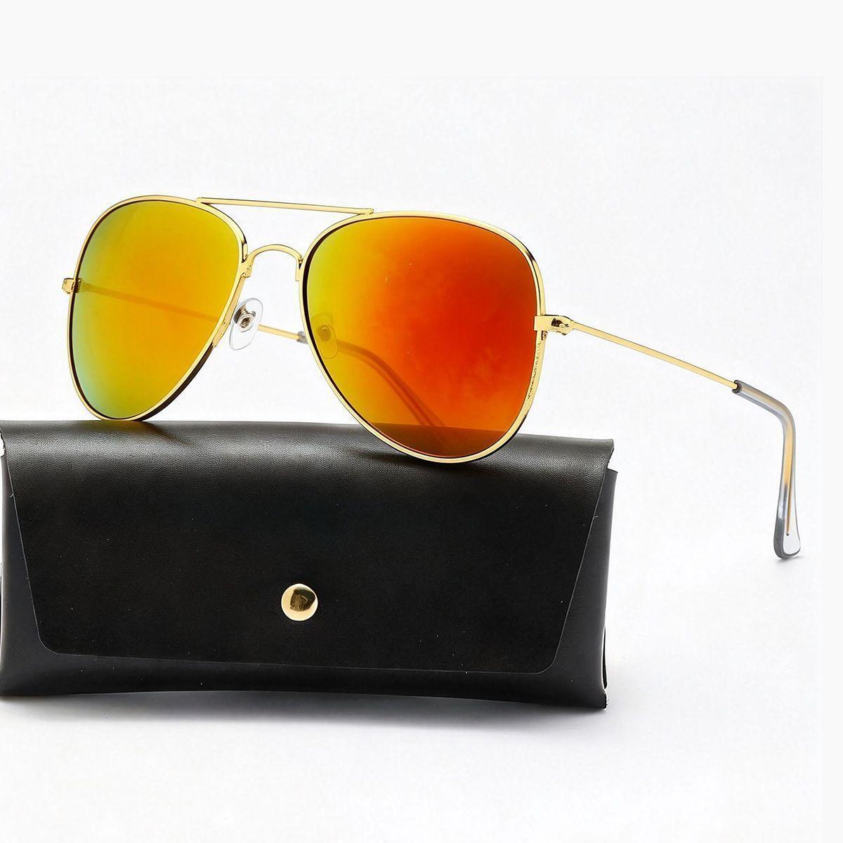POLASUP Gafas de sol cl sicas retro de motociclista y aviador con estilo chapadas en oro 3026 C4-0