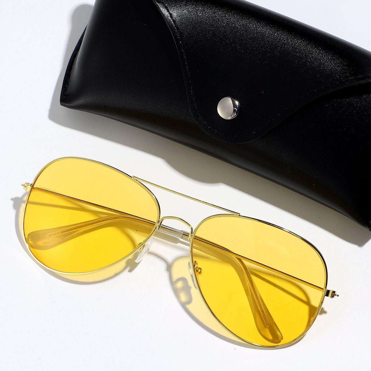 POLASUP Gafas de sol cl sicas retro de motociclista y aviador con estilo chapadas en oro 3026 C4-0