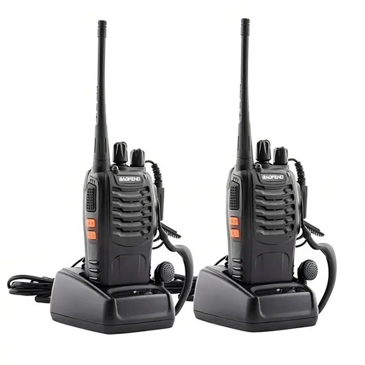Pack 2 Walkie Talkie Radios Transmisor UHF Manos Libres 5W 16 Canales-0