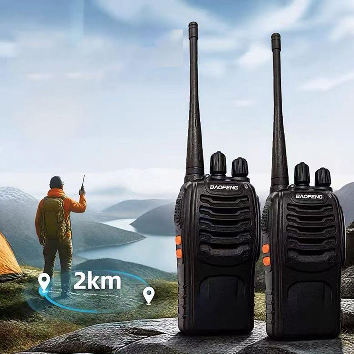 Pack 2 Walkie Talkie Radios Transmisor UHF Manos Libres 5W 16 Canales-1