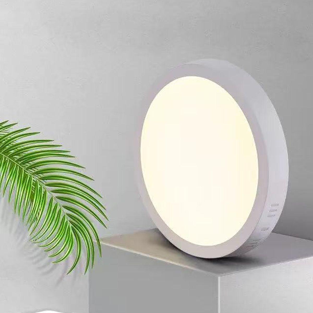 5 Pcs Panel Led Redondo 18w Sobrepuesto Luz Neutra 6500k Apartamento Hotel Villa Escuela-5