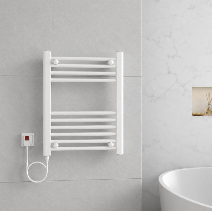 Secador de Toallas Electrico para Bano 200W Mural 60x50 cm Lipari Blanco Cable Izquierdo-3