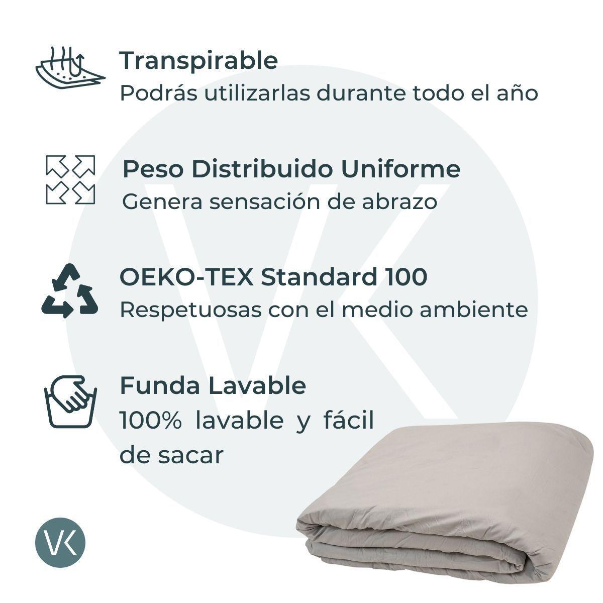 Manta Pesada + Cobertor | 1/1,5 Plazas - 8 kg-4