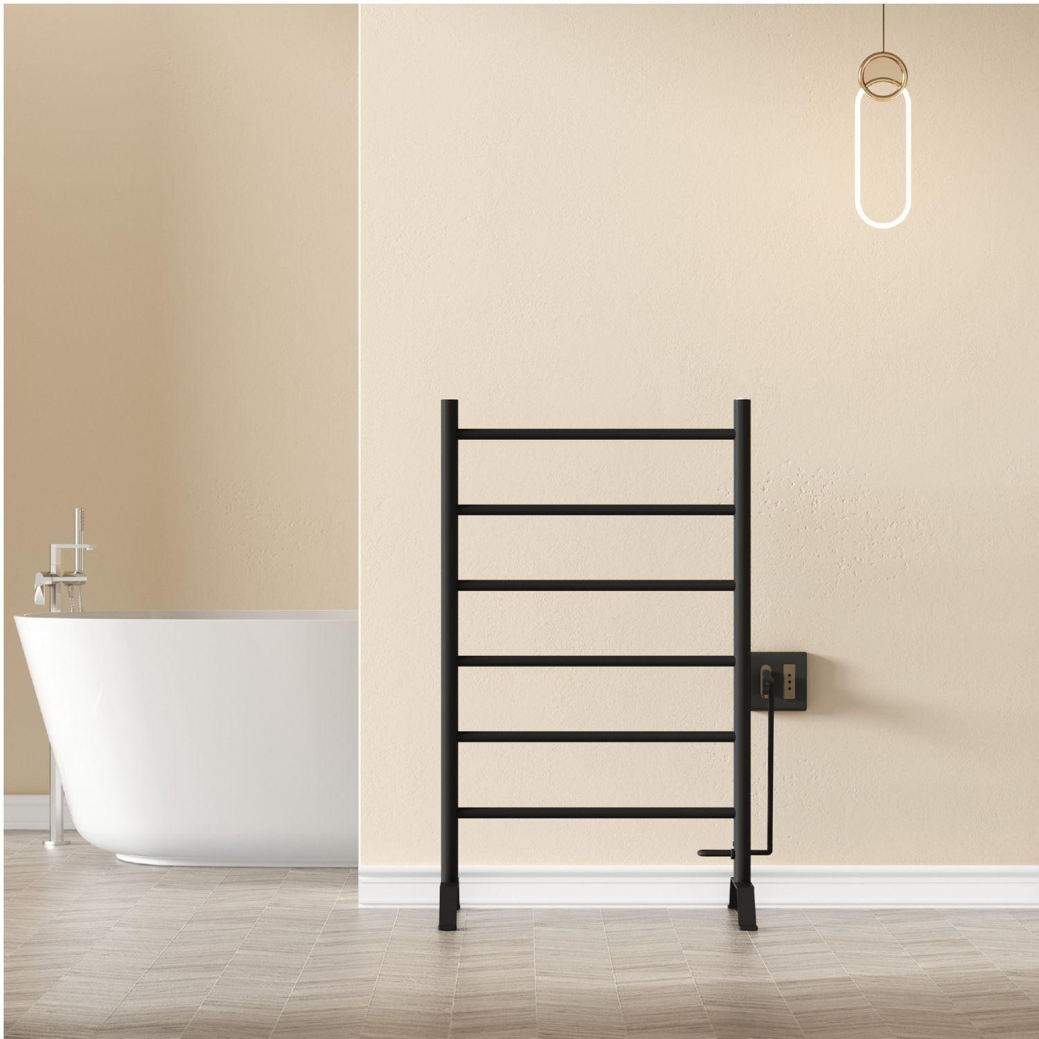 Calefactor Secador de Toallas Eléctrico para Baño 80W Pedestal 70x45 cm Vico Negro-4