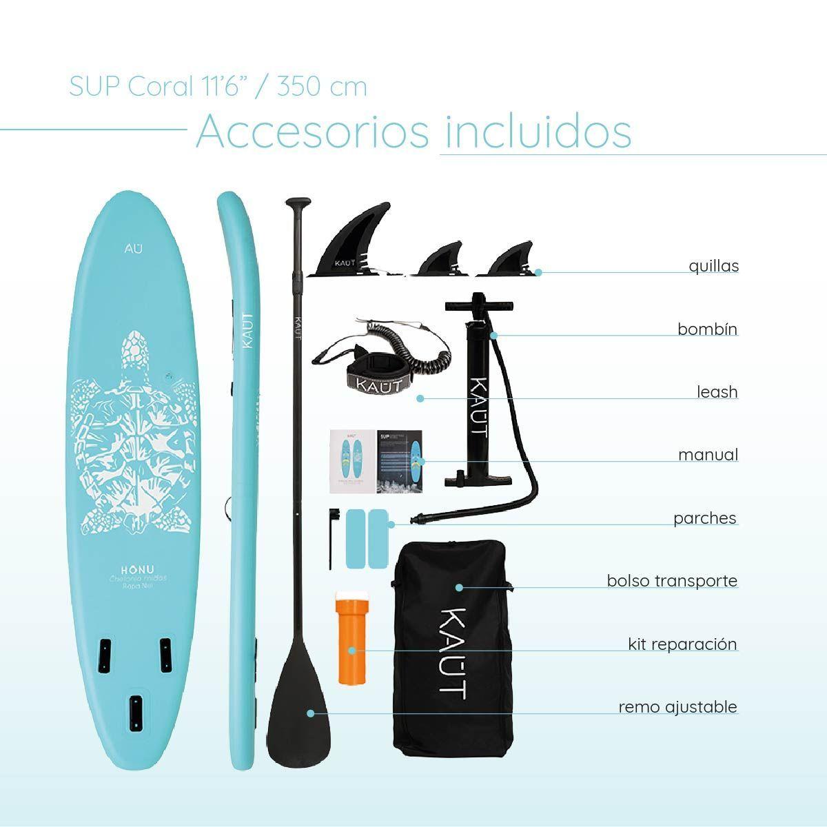 Stand Up Paddle Inflable SUP 11´ 6 - Kaut Triple Quilla Capa Reforzada-3