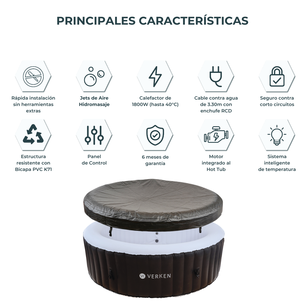 Jacuzzi - Hot Tub - SPA Inflable Malmo / 6 personas-2