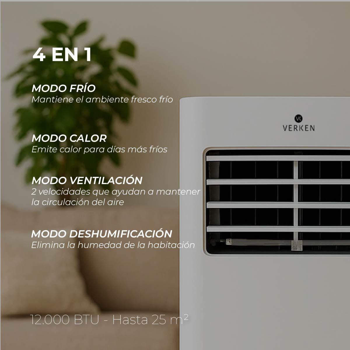 Aire Acondicionado Port til 4 en 1 12 000 BTU Fr o Calor Lech Kit Ventana Corrediza 1 80 mt-2