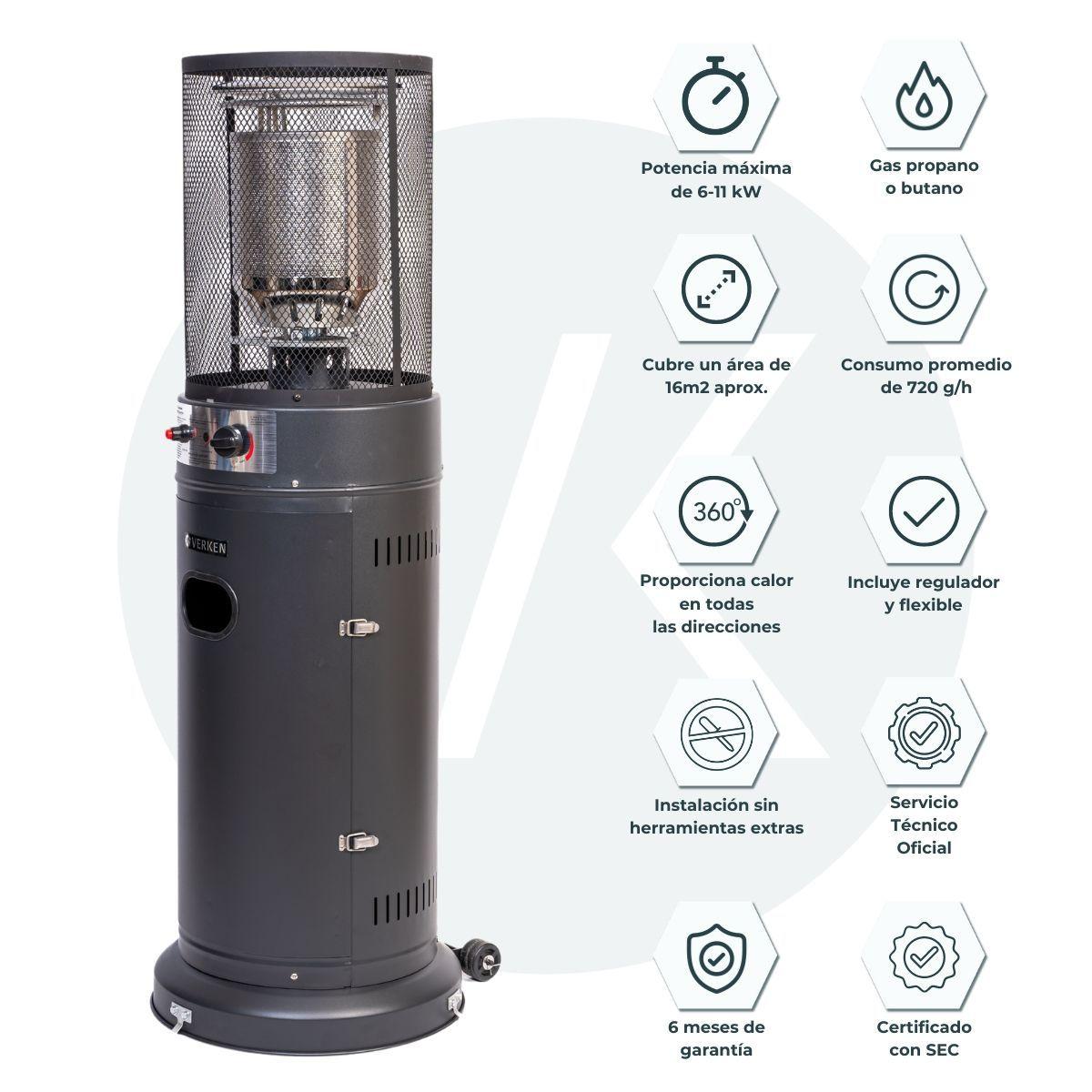 Estufa Exterior Gas Litt - Mate | Calefactor para Terrazas y Patios-3