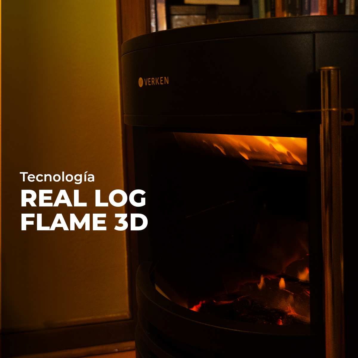 Calefactor Chimenea Eléctrica Krakatoa Llama LED 3D - Verken-4